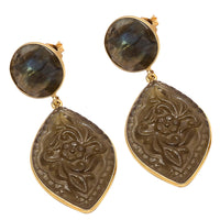 Ohrhänger Chalcedon vergoldet