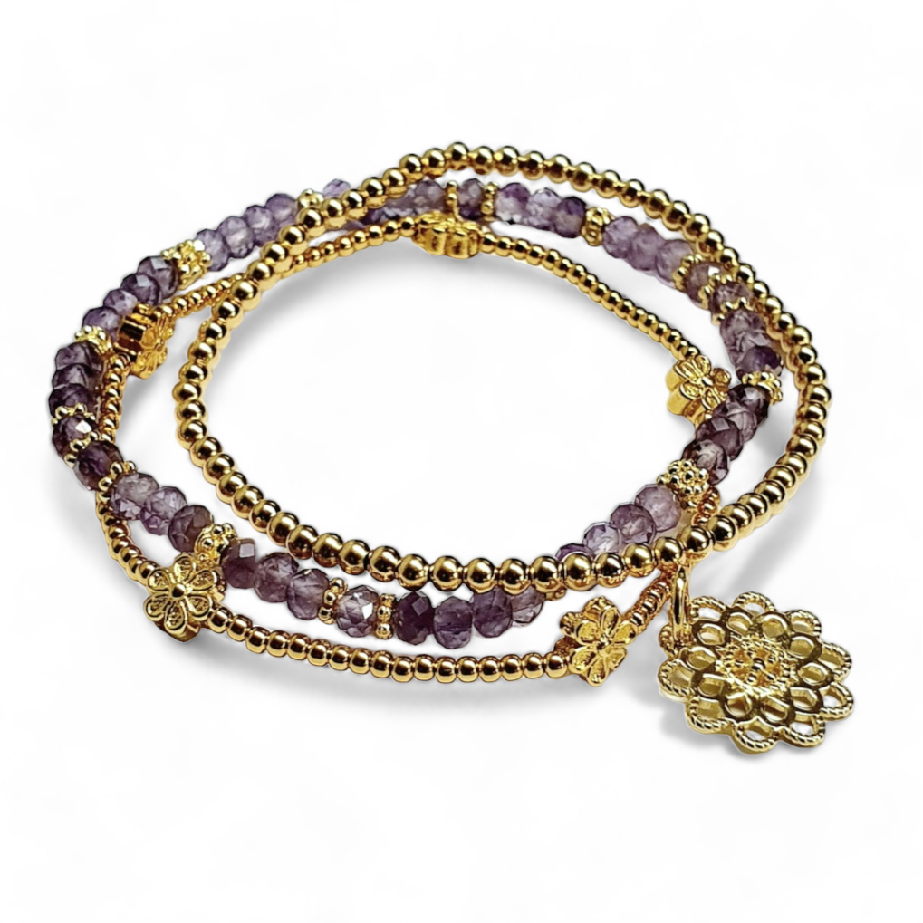 Gold cheap bracelet set