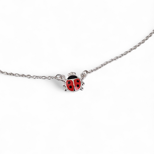 Silver ladybug necklace