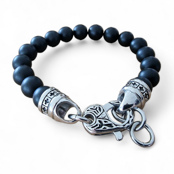 Bracelet onyx matt / steel