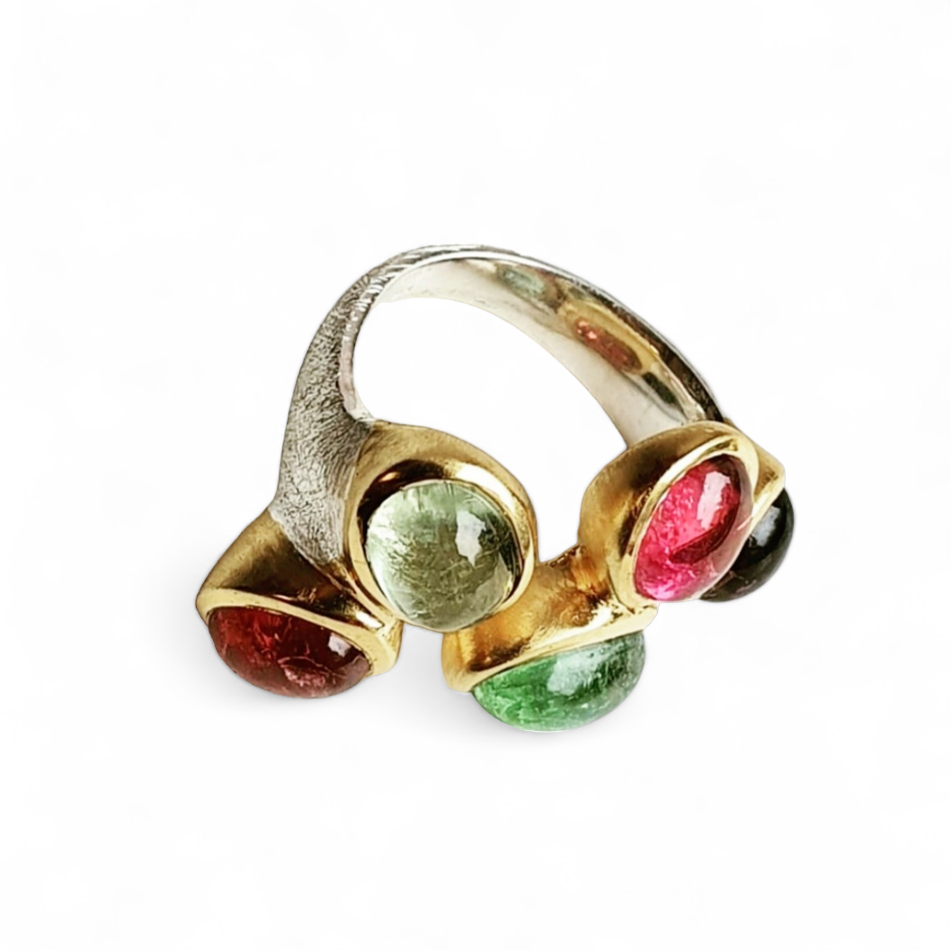 Turmalin Ring silber/gold
