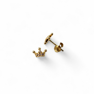 Crown stud earrings silver / gold