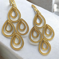 Gold-plated rock crystal earrings