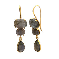Ohrhänger Labradorit vergoldet