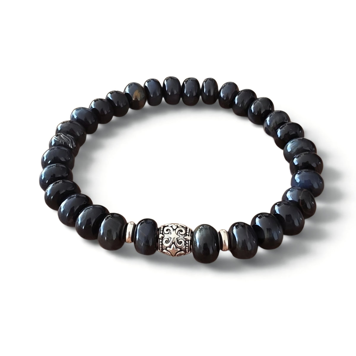 Steinarmband mit Silberelement