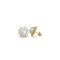 Stud earrings pearl white / gold