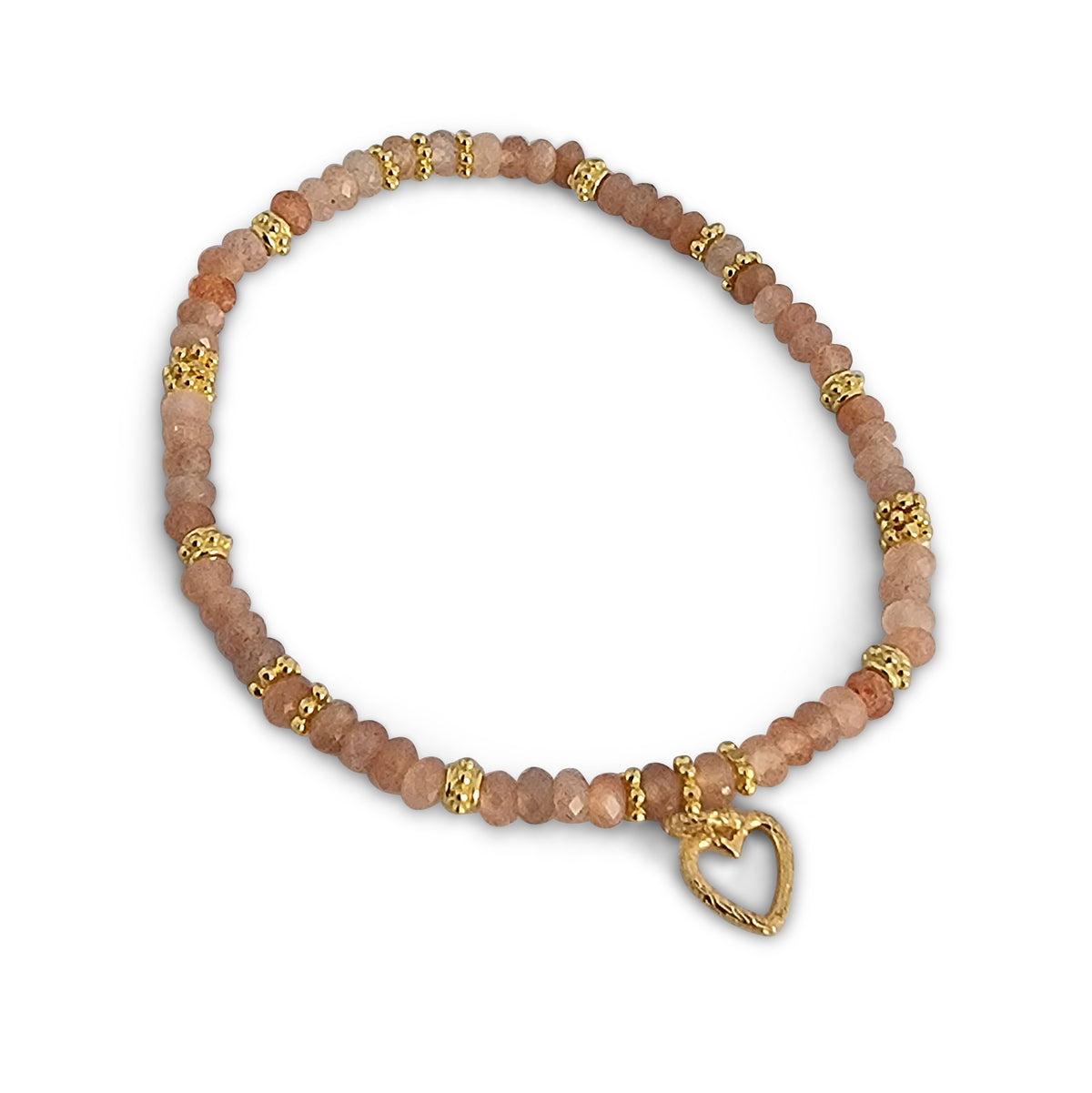 Gold plated orange moonstone bracelet
