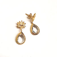 Earrings lotus flower gold (9 colors)
