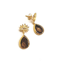 Earrings lotus flower gold (9 colors)