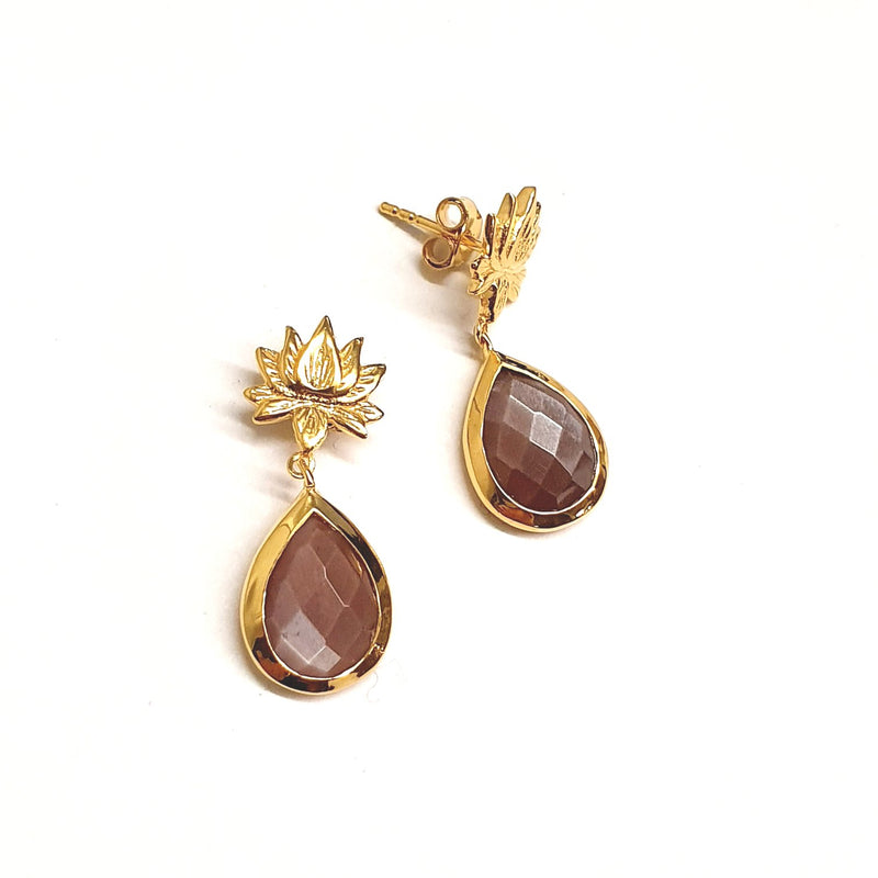 Ohrhänger Lotusblume gold (9 Farben)