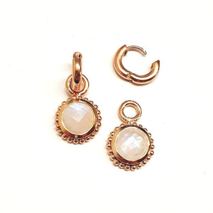 Interchangeable moonstone pendant with or without creoles
