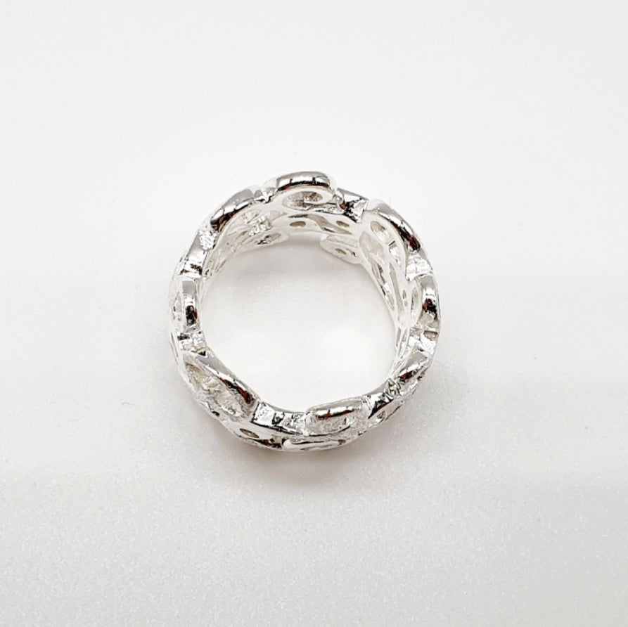 Finger ring silver/zirconia