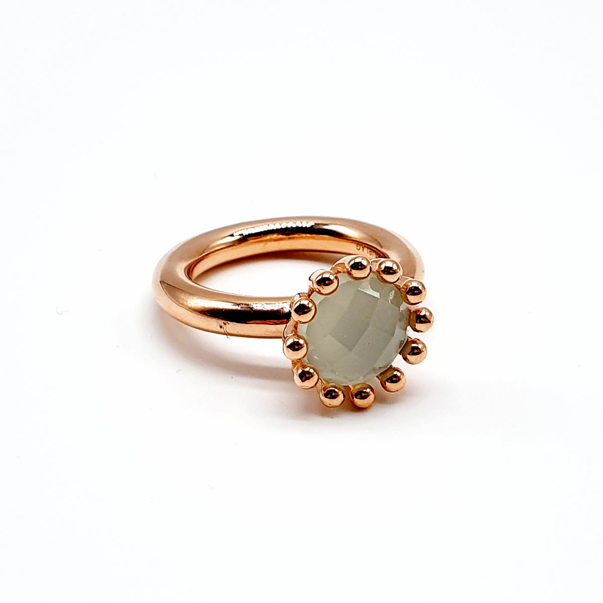 Finger ring moonstone rose gold plated