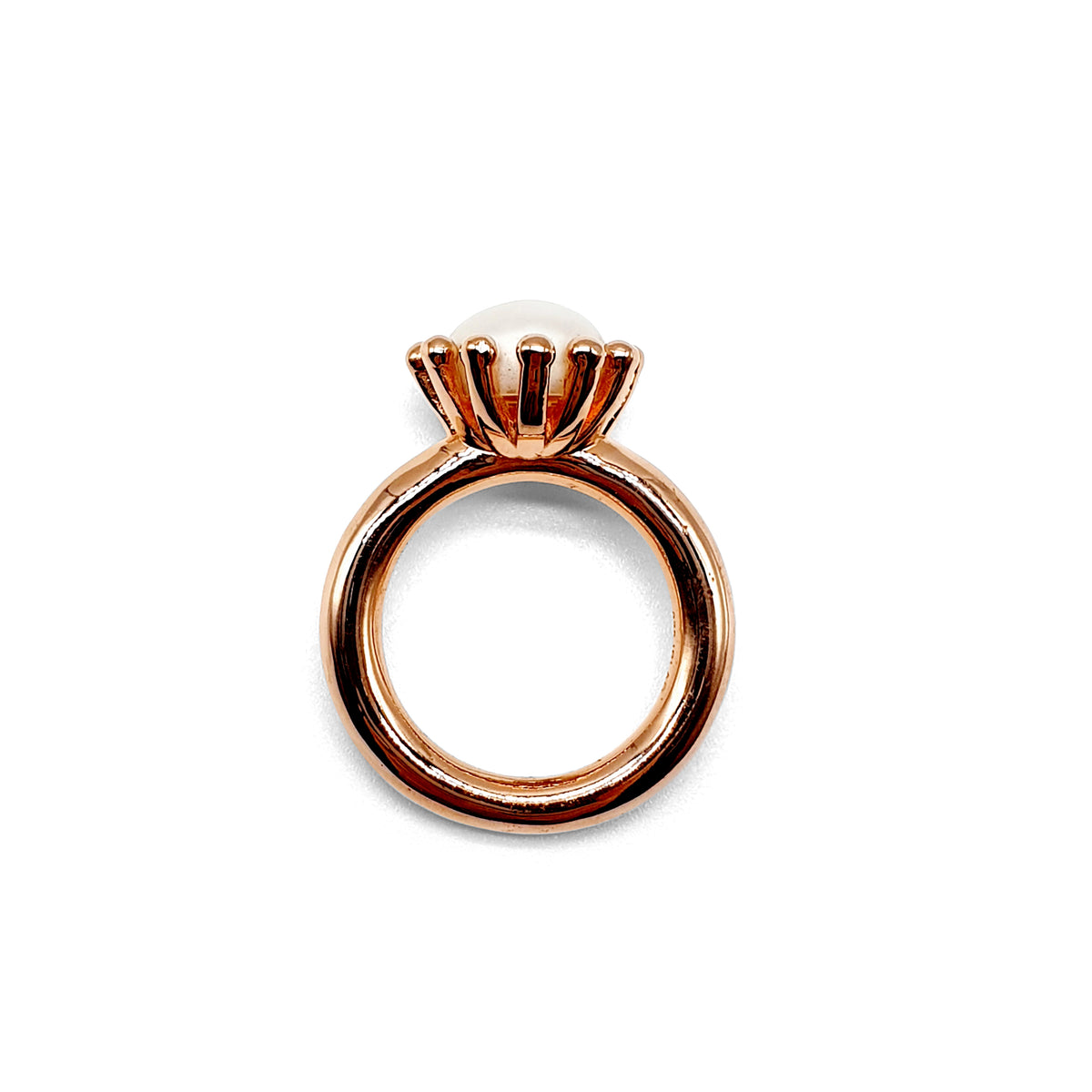 Finger ring pearl rose gold plated