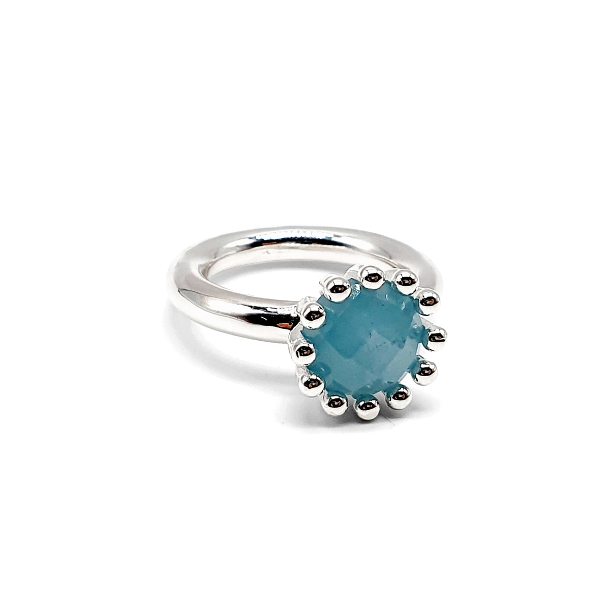 Finger ring silver aquamarine