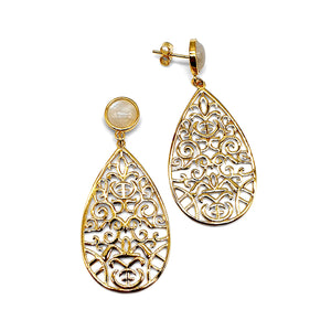Earrings gold/moonstone