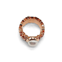 Finger ring rose gold/pearl