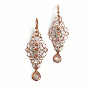 Ornament earrings rose gold plated (2 colors)