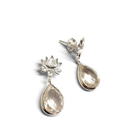 Earrings lotus flower silver (9 colors)