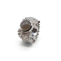 Ring silver/gray moonstone
