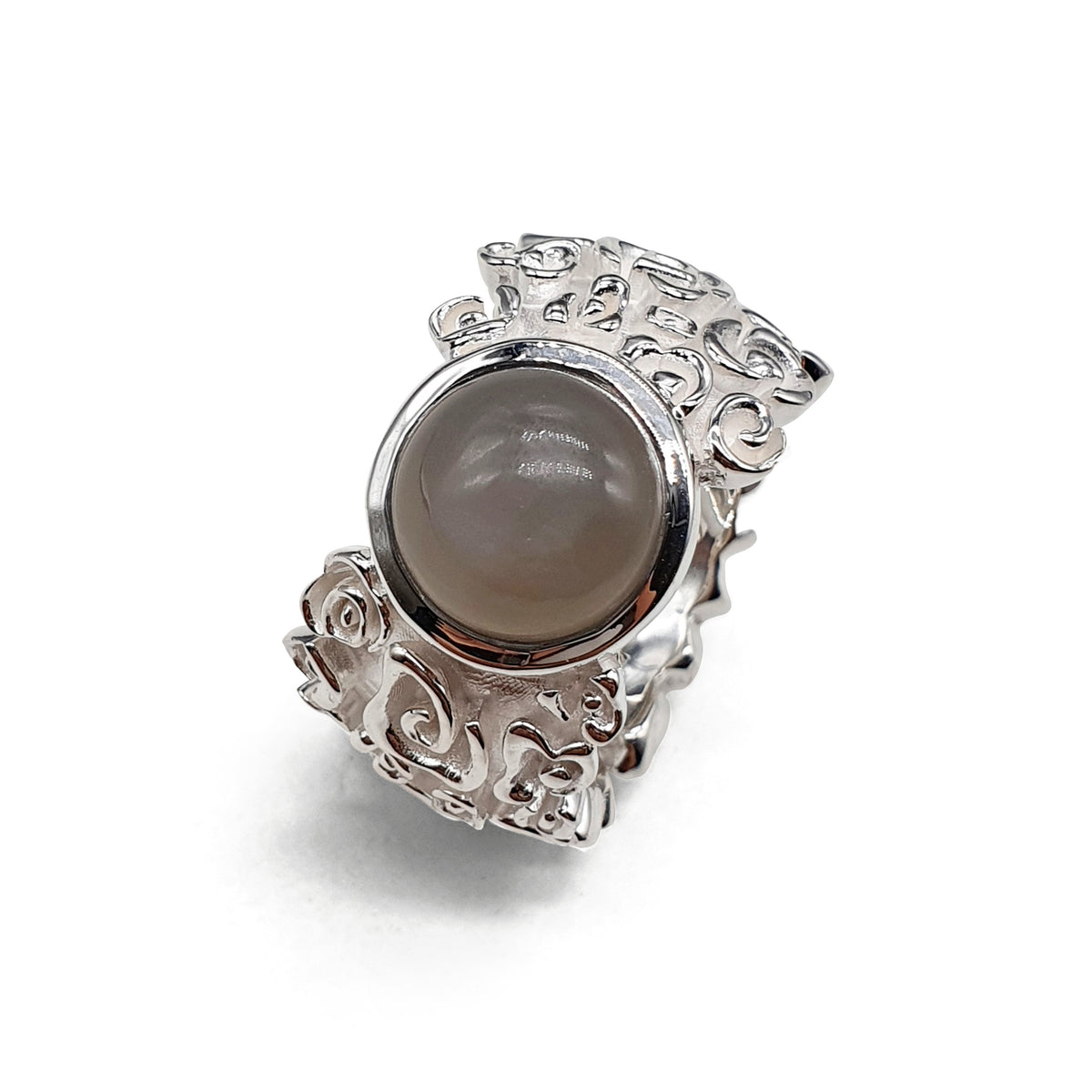 Ring silver/gray moonstone