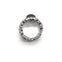 Ring silver/gray moonstone