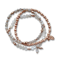 Bracelet set rainbow moonstone / rose gold